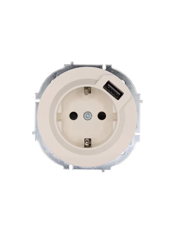 розетка 1-м сп osen с заземл. + usb разъем механизм сл. кость lezard 743-9088-181 от BTSprom.by