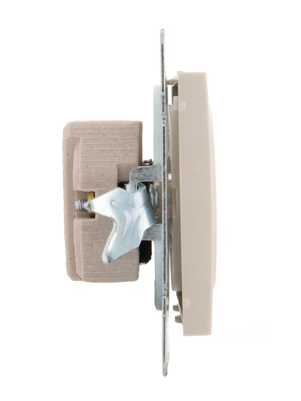  Розетка 1-м СП Rain 16А IP20 без заземл. керамика механизм крем. LEZARD 703-0388-121 фото в каталоге от BTSprom.by