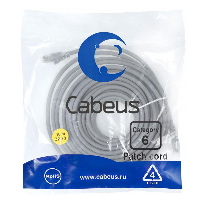 патч-корд u/utp кат.6 pc-utp-rj45-cat.6-10m-lszh 2xrj45/8p8c неэкранир. lszh 10м сер. cabeus 9594c от BTSprom.by