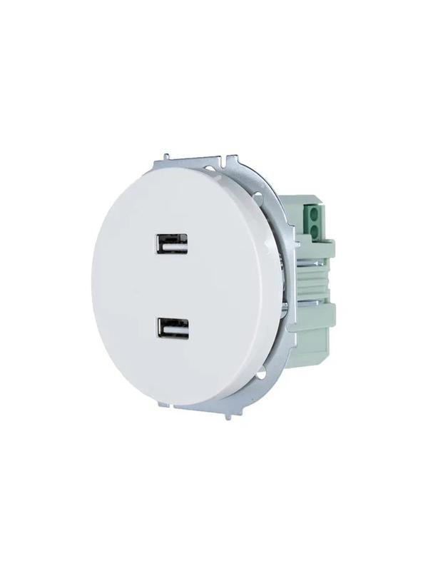  Розетка 2-м СП OSEN USB разъем бел. LEZARD 743-0288-192 фото в каталоге от BTSprom.by