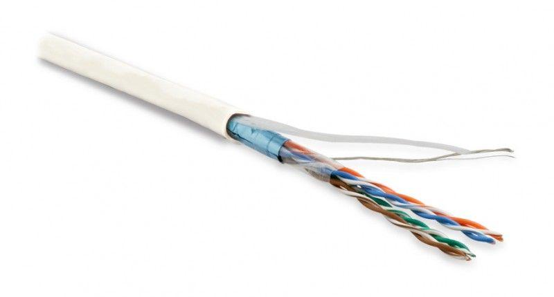 кабель витая пара f/utp кат.5e 4 пары 26 awg мж patch экран-фольга lszh нг(с)-hf futp4-c5e-p26-in-lszh-wh-100 бел. (уп.100м) hyperline 243618 от BTSprom.by