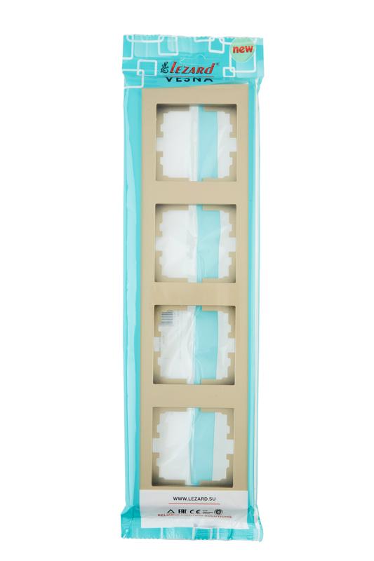  Рамка 4-м VESNA вертик. без вставки зол. LEZARD 742-3600-154 фото в каталоге от BTSprom.by