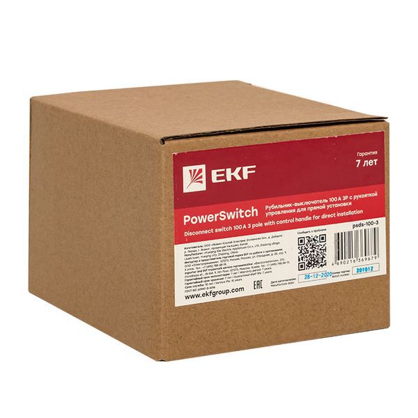  Рубильник-переключатель 3п 100А с рукояткой управления для прямой установки PowerSwitch PROxima EKF pscs-100-3 фото в каталоге от BTSprom.by