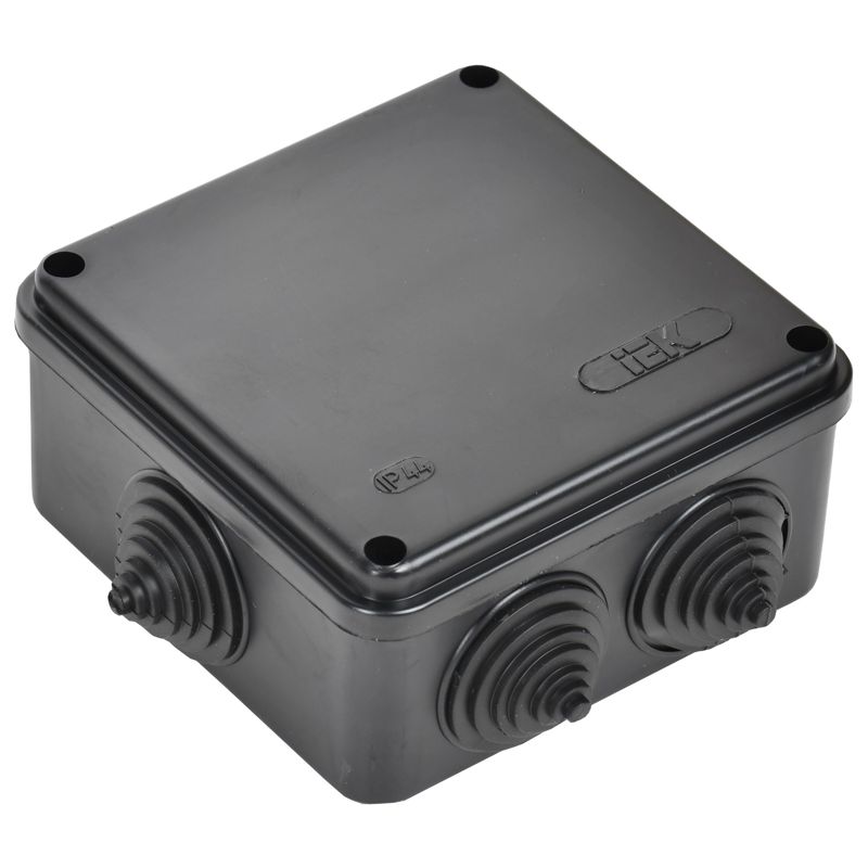  Коробка распаячная КМ41233 100х100х50мм IP44 6 вводов черн. IEK UKO11-100-100-050-K02-44 фото в каталоге от BTSprom.by
