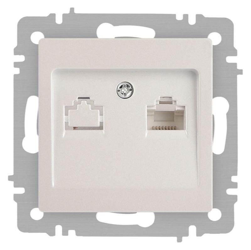 розетка компьютерная 1-м сп accent 6-303-06 rj45 ip20 перламутр. intro б0063636 от BTSprom.by