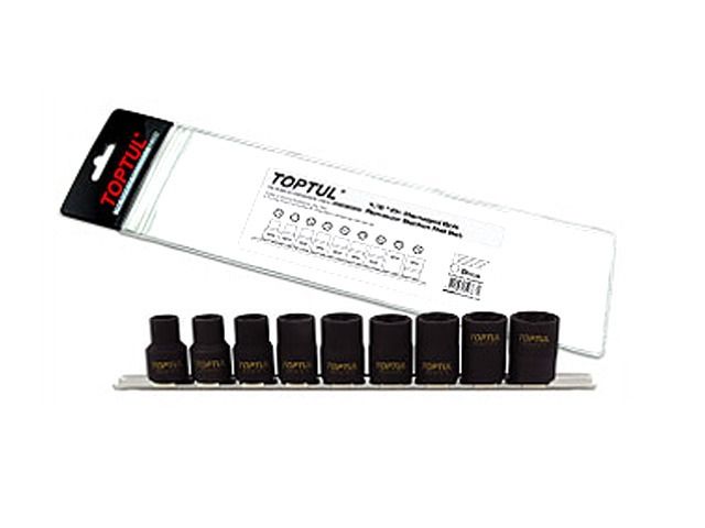 набор головок 1/2" 10-19мм для сорв. граней 9предм. на подвесе toptul gaag0903 от BTSprom.by