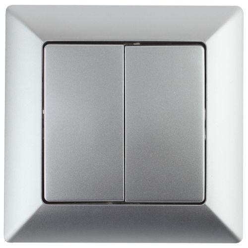 переключатель 2-кл. сп solo 4-107-03 10а 250в ip20 алюм. intro б0053611 от BTSprom.by