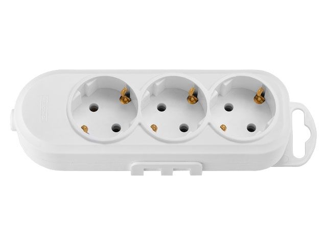розетка 3-ая переносная (с/з, 16а, 250в) белая, bylectrica (с креплением к стене) р16-9162 от BTSprom.by