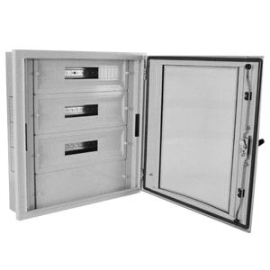 корпус щита распределительного 400х650х100мм din-рейки 45m(3х15) встраив. прозр. дверца из гнутого стекла метал. сер. cetinkaya pano cpd4006510sapp от BTSprom.by