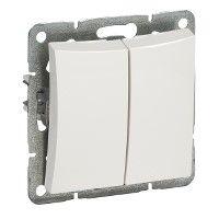  Выключатель 2-кл. СП Дуэт 10А IP20 с индикацией механизм бел. SchE WDE000153 фото в каталоге от BTSprom.by