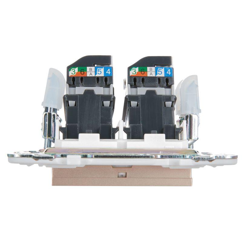  Розетка компьютерная двойн. RJ45 кат.5E SKANDY SK-K03Sa песочн. IEK SK-K20-1-K98 фото в каталоге от BTSprom.by