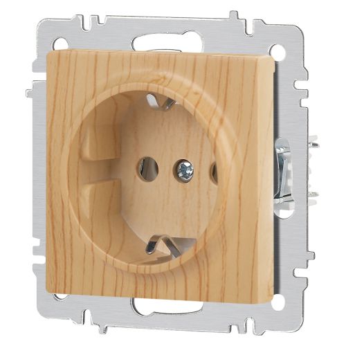  Розетка 1-м СП Accent 6-202-11 16А IP20 250В 2P+E Schuko сосна Intro Б0063706 фото в каталоге от BTSprom.by