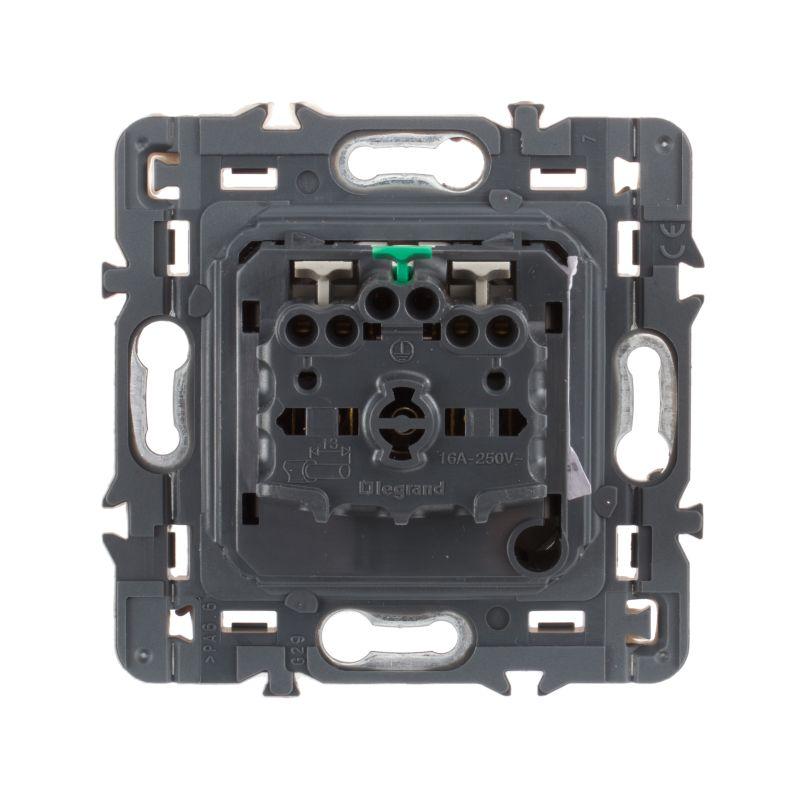  Розетка 1-м 2мод. Celiane 16А IP20 2P+E немецк. стандарт безвинтов. клеммы с плоск. лицев. панелью механизм титан Leg 067167 фото в каталоге от BTSprom.by