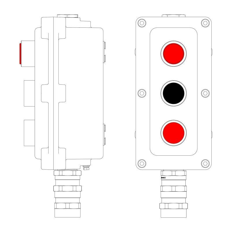 пост управления взрывонепроницаемый из алюм. lcsd-03-b-mb-l1r(220)x1-p1b(11)x1-p1r(11)x1-pbmb-ka2mhk dkc lcsd21000109 от BTSprom.by