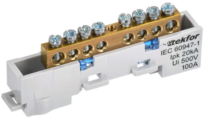 шина нулевая n неизол. на универс. держ. 6х9-8-с tekfor iek tf-nn10-08-dl-k07 от BTSprom.by