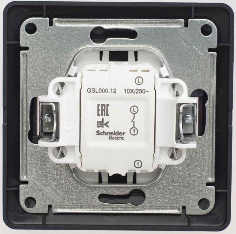  Выключатель 1-кл. СП Glossa 10А IP20 (сх. 1) 10AX в сборе шоколад. SE GSL000812 фото в каталоге от BTSprom.by