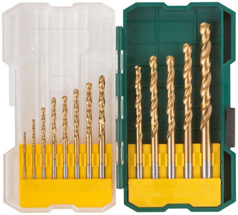 набор сверл hss по металлу 1.5; 2; 2.5; 3; 3.2; 3.5; 4; 4.5; 5; 5.5; 6; 6.5; 8мм покрытие титан. (13 предметов) fit 34216 от BTSprom.by