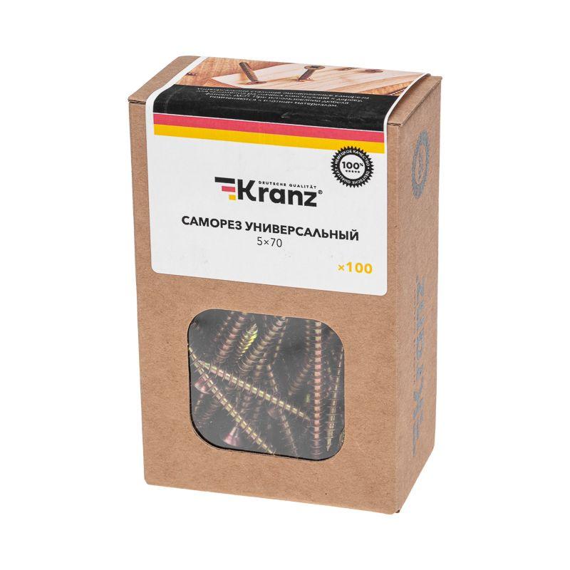  Саморез универсальный 5х70 желт. цинк (уп.100шт) Kranz KR-01-3311-043 фото в каталоге от BTSprom.by