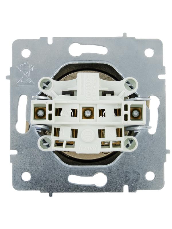  Розетка VESNA без заземл. ПБТ зол. LEZARD 742-3688-121B фото в каталоге от BTSprom.by