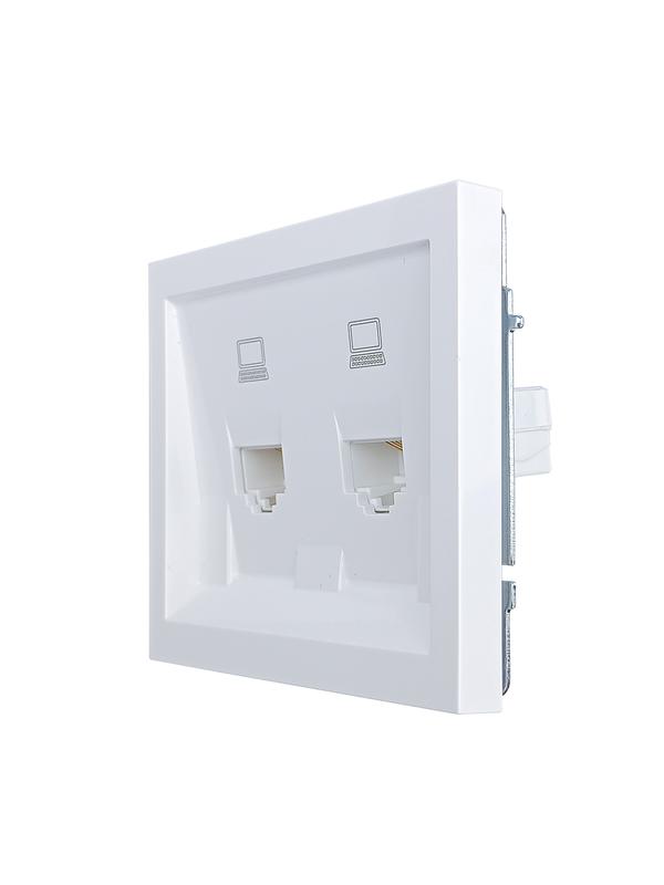  Розетка компьютерная 2-мест. ZIMA IP20 бел. LEZARD 704-0288-141 фото в каталоге от BTSprom.by