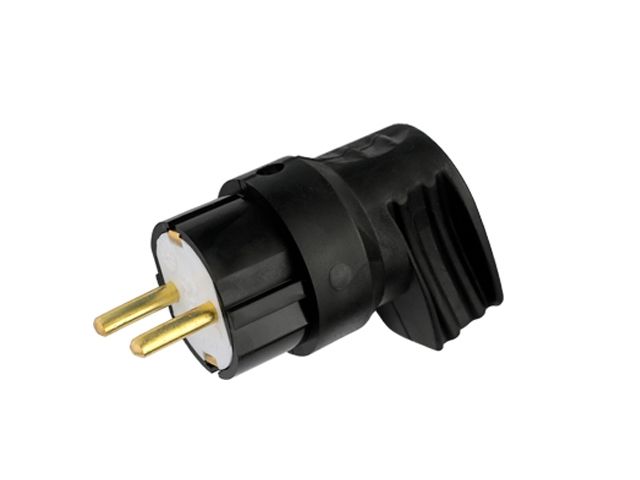 вилка угловая (с/з, 16а, 250в) черная, bylectrica в16-416 от BTSprom.by