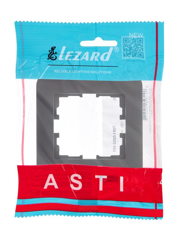  Рамка 1-м ASTI горизонт. черн. бархат LEZARD 7081-4200-146 фото в каталоге от BTSprom.by