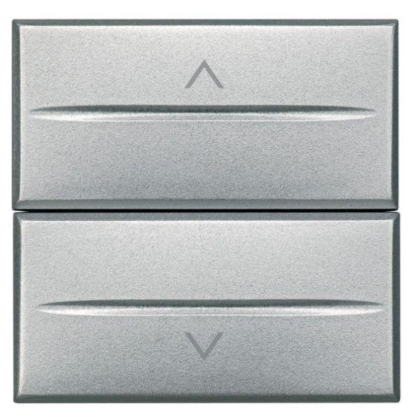 выключатель для жалюзи кнопочный 2-кл. 2мод. axolute axial 10а 250в 1р(no)+ 1р(no) алюм. leg btc hc4037/2 от BTSprom.by