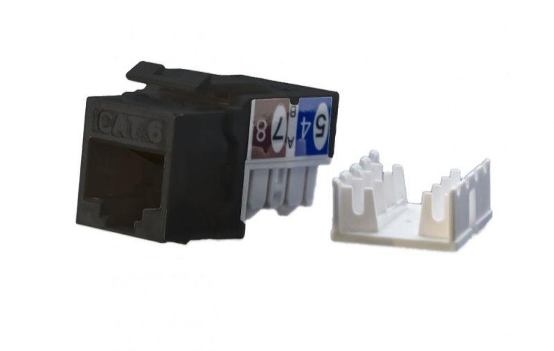 вставка keystone jack rj45 (8p8c) кат.6 kj9-8p8c-c6-90-bk черн. hyperline 432656 от BTSprom.by