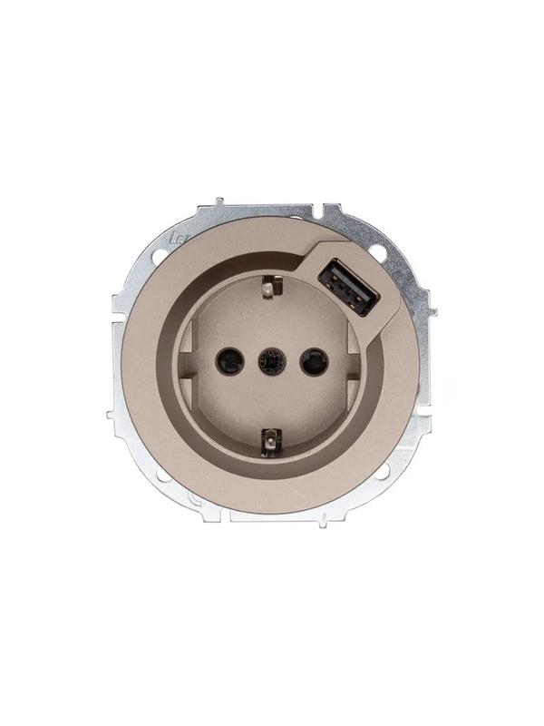 розетка 1-м сп osen с заземл. + usb разъем механизм титан lezard 743-3788-181 от BTSprom.by