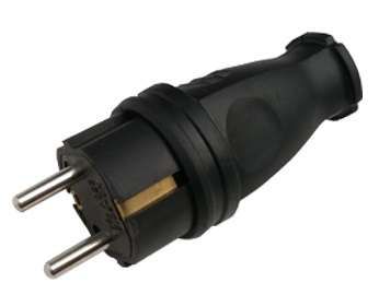 вилка прямая с з/к каучук 16а ip44 черн. 9210 in home 4690612010236 от BTSprom.by