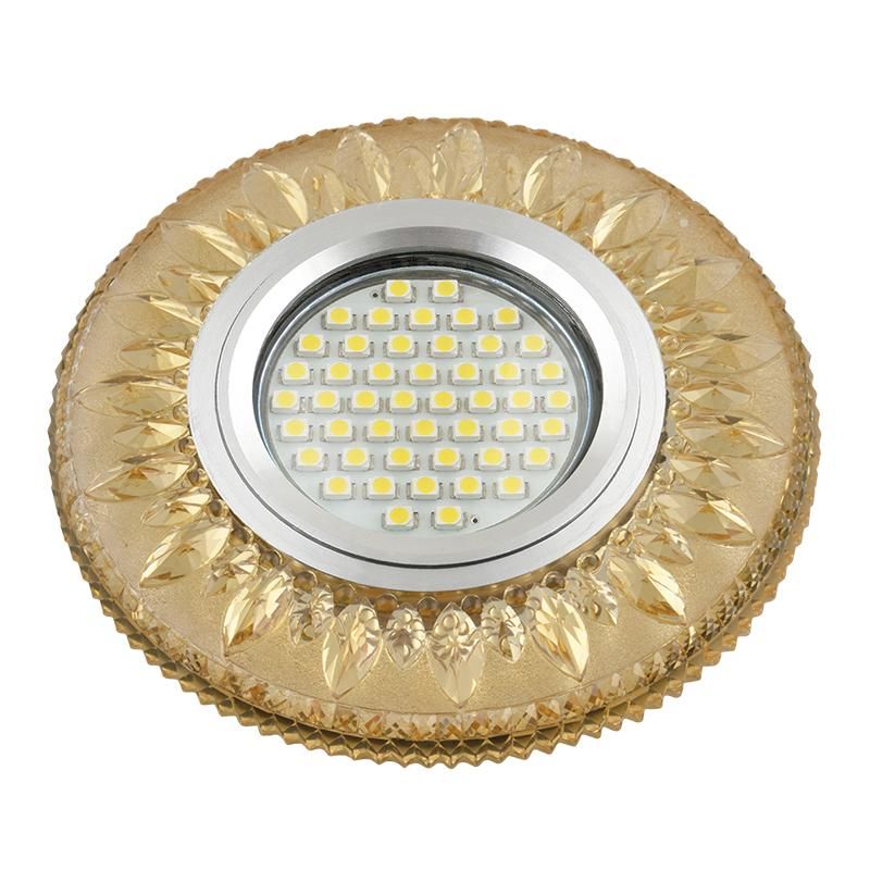 светильник dls-l141 gu5.3 glassy/gold gu5.3 встраив. доп. светодиод. подсветка 3вт без лампы стекло fametto ul-00003878 от BTSprom.by