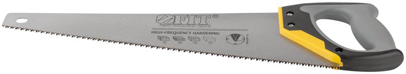  Ножовка по дереву средний каленый зуб 7 ТPI 3D заточка 3К пласт.прорезиненная ручка профи 450мм FIT 40452 фото в каталоге от BTSprom.by