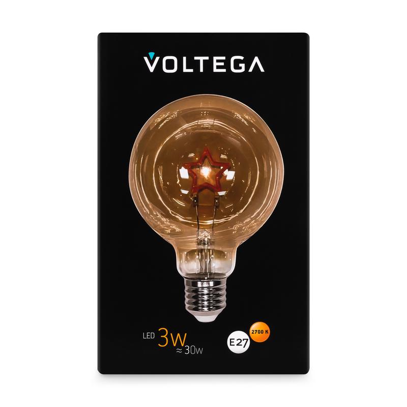 Лампа светодиодная филаментная Loft 271 G125 3Вт 2700К E27 Voltega 8520 фото в каталоге от BTSprom.by