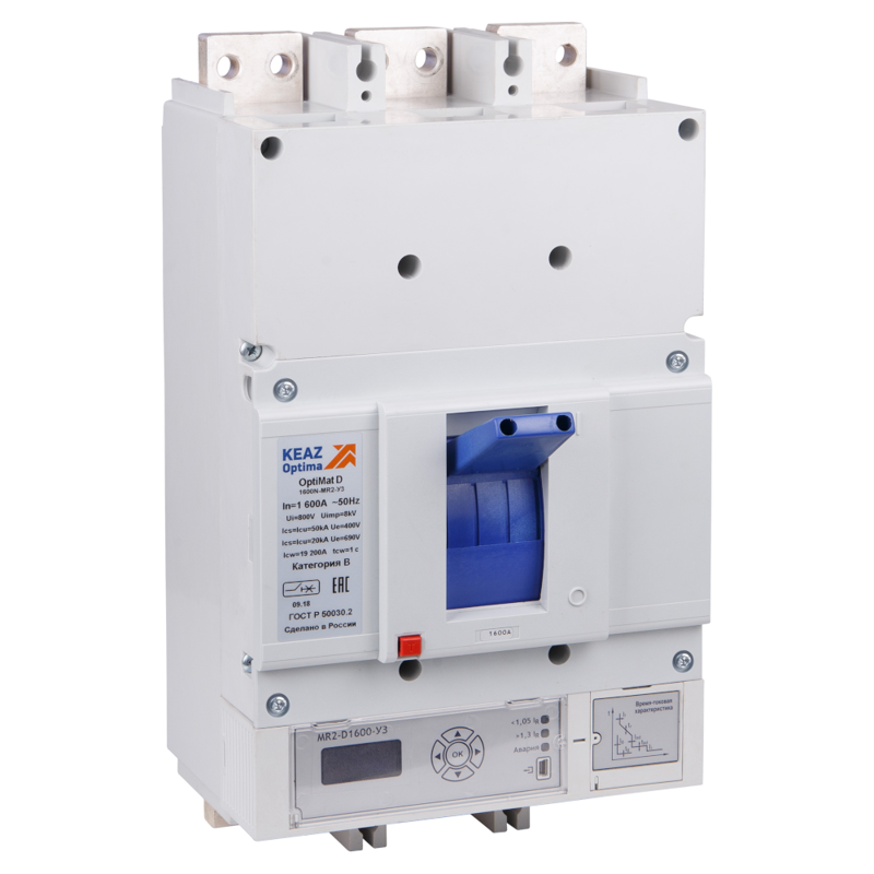  Выключатель автоматический 3п 1000А диапазон уст. 500…1000А 50кА OptiMat D1000N MR2 У3 КЭАЗ 270314 фото в каталоге от BTSprom.by