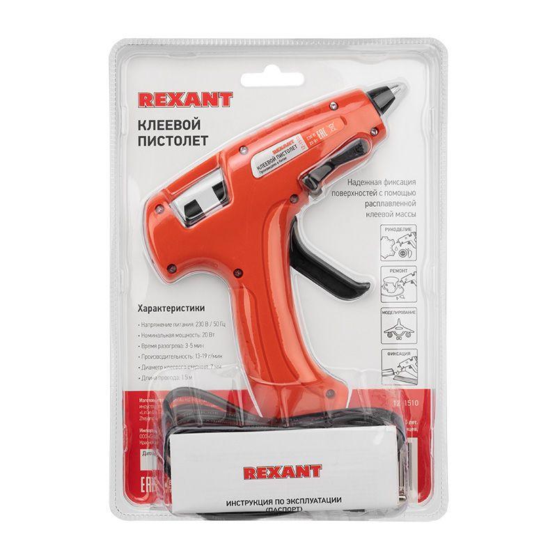  Пистолет клеевой 20Вт ЭКСПЕРТ (блист.) Rexant 12-1510 фото в каталоге от BTSprom.by
