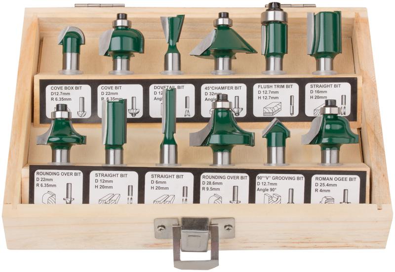  Набор фрез по дереву кромочные набор 12шт деревян. бокс хвостовик 8мм FIT 36578 фото в каталоге от BTSprom.by