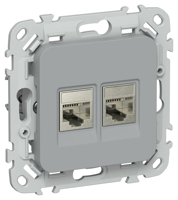 розетка компьютерная 2-м сп flite рк5е-2-1-флс rj45 кат.5e stp механизм сер. iek fi-k21-1-k03 от BTSprom.by