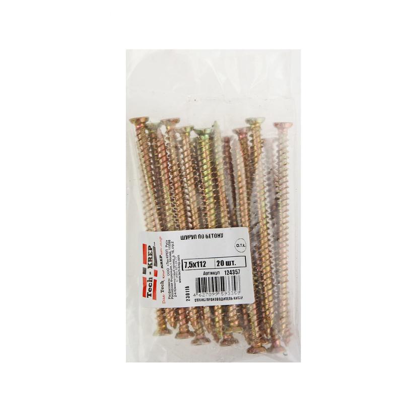 шуруп по бетону 7.5х112 (уп.20шт) tech-krep/zitar 124357 от BTSprom.by