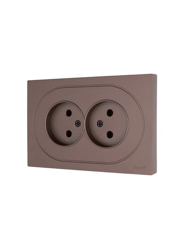  Розетка 2-м СП OSEN без заземл. ПБТ механизм шоколад LEZARD 743-7300-128B фото в каталоге от BTSprom.by