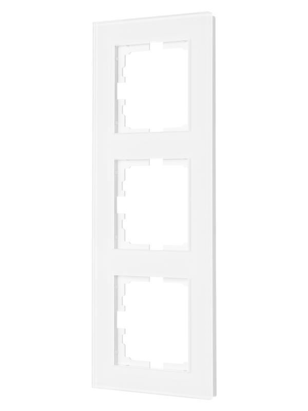 рамка 3-местн. вертик. vesna стекло бел. lezard 742-5480-153 от BTSprom.by