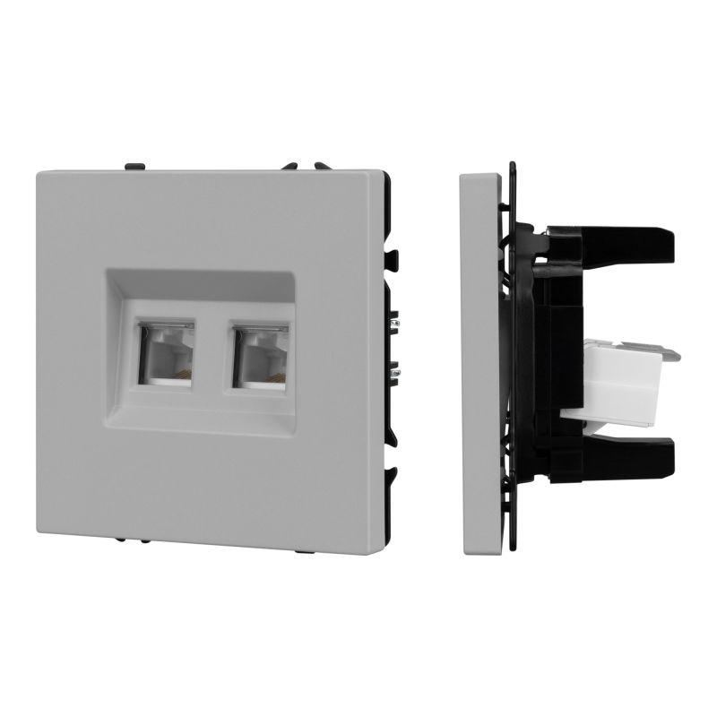 розетка телефонная двойная arl nobe софт-тач никель sct-mtl2-sfpl-is (2хrj-11 4c) arlight 061890(1) от BTSprom.by