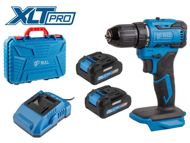 аккум. дрель-шуруповерт bull sr 1804 в чем. xltpro бесщет., импульс., 18 в, 45 н*м, 2х2 а*ч, з/у 2 а (шурупы до 10 мм) 1329421 от BTSprom.by