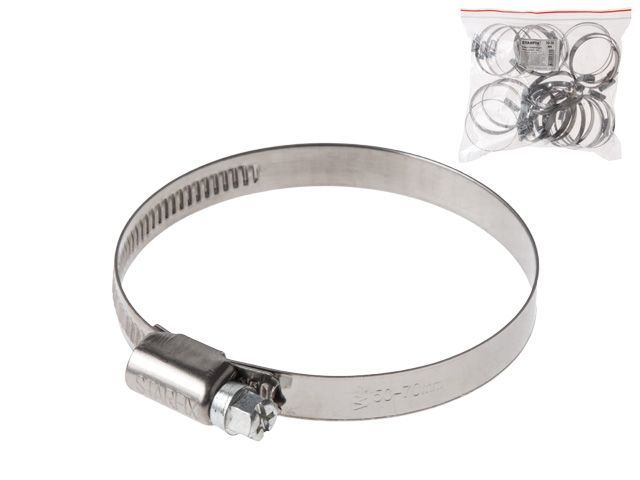 хомут червячный 60-80 мм, нерж.сталь (w2) (25 шт в пакете) starfix sm-18012-25 от BTSprom.by