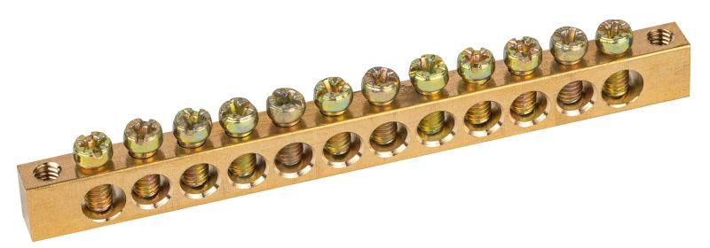 шина no-122-05 pen земля-ноль 6х9мм 12/2 латунная с креплениями по краям эра б0047219 от BTSprom.by