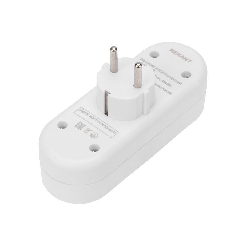  Двойник электрический линейный 16А с/з+2 USB-порта 2.4А бел. Rexant 11-1090 фото в каталоге от BTSprom.by