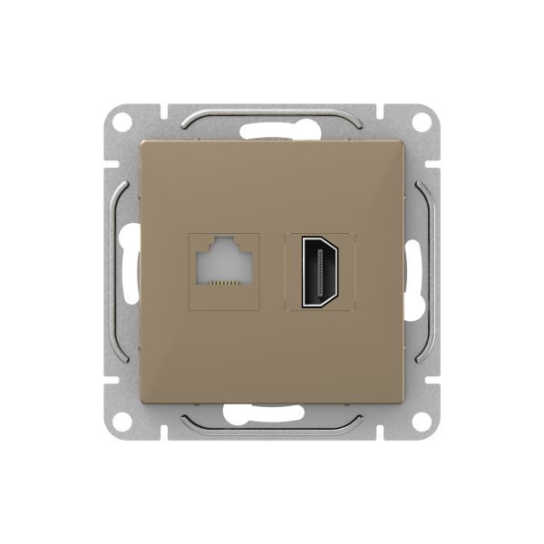 розетка сп эпика hdmi + rj45 кат.5 механизм шампань ekf up1-soc-hdmi-rj45 от BTSprom.by