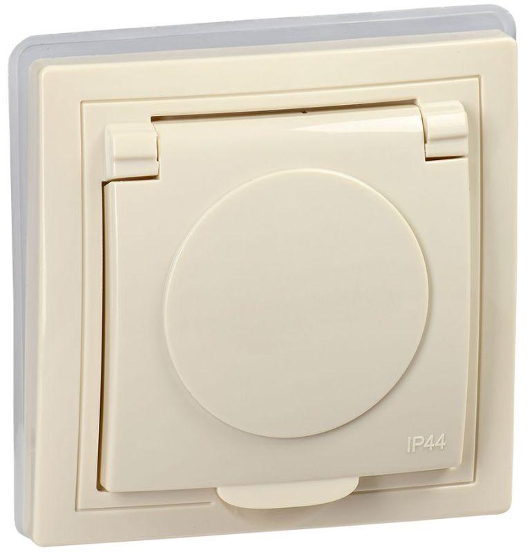розетка 1-м сп кварта рсбш10-3-ккм-44 16а ip44 с заземл. крем. iek kv-r16-16-44-k33 от BTSprom.by