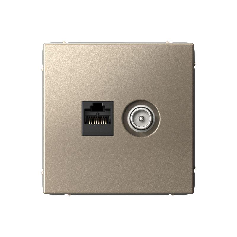 розетка компьютерная + телевизионная 2-м artgallery rj45 + tv кат.5e шампань se gal000589 от BTSprom.by