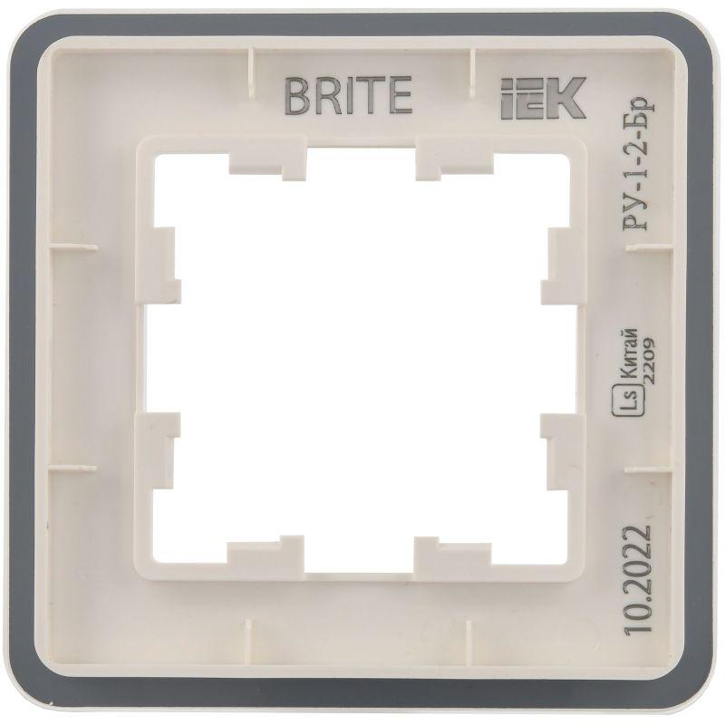  Рамка 1-м BRITE РУ-1-2-Бр стекло бел. RE IEK BR-M12-G-41-K01 фото в каталоге от BTSprom.by