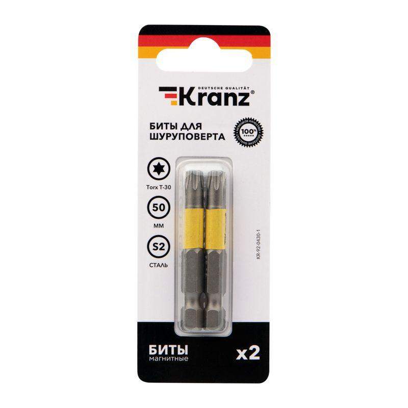  Бита Torx T30х50мм для шуруповерта (уп.2шт) Kranz KR-92-0430-1 фото в каталоге от BTSprom.by